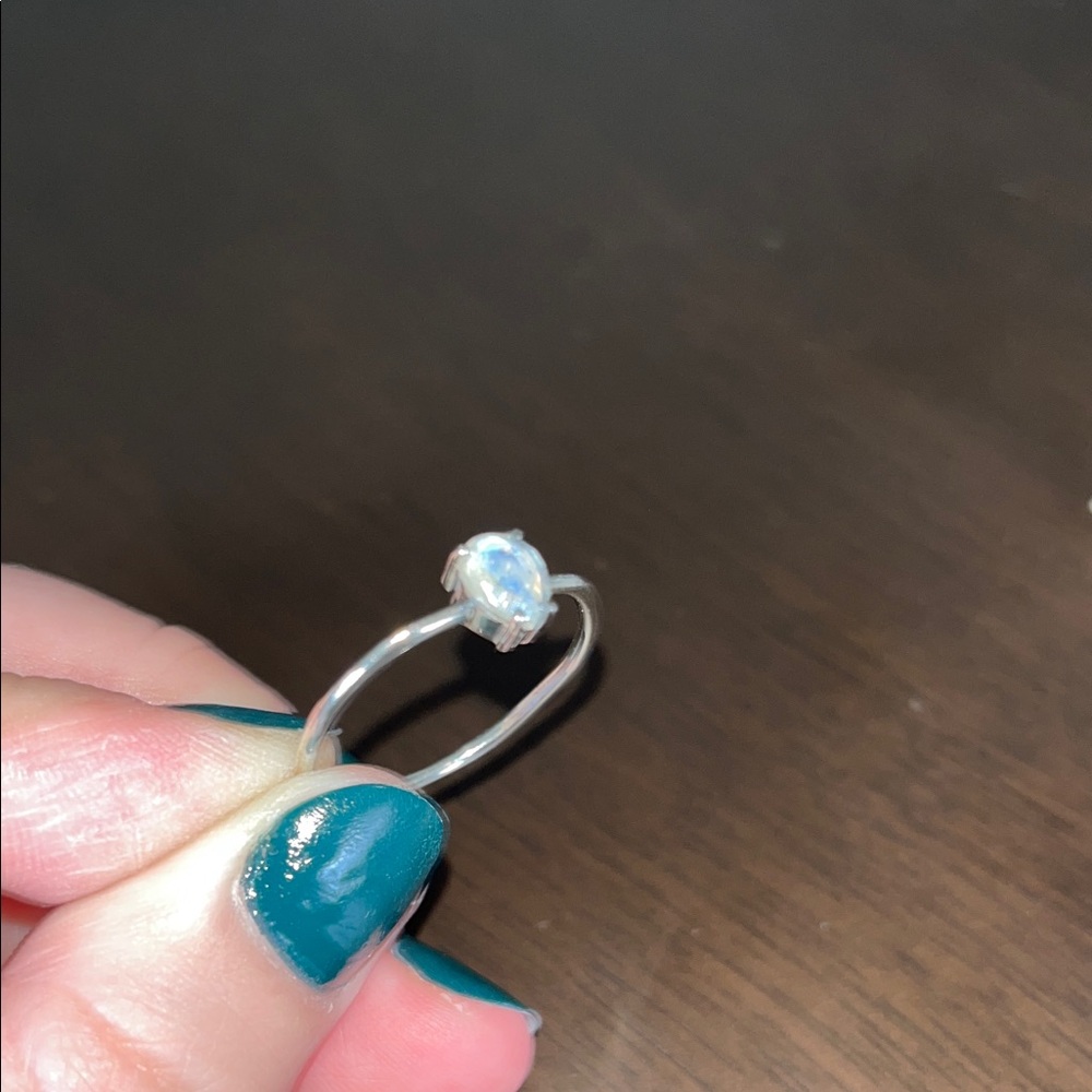 Silver Moonstone Ring sz 12 - Picture 7 of 7